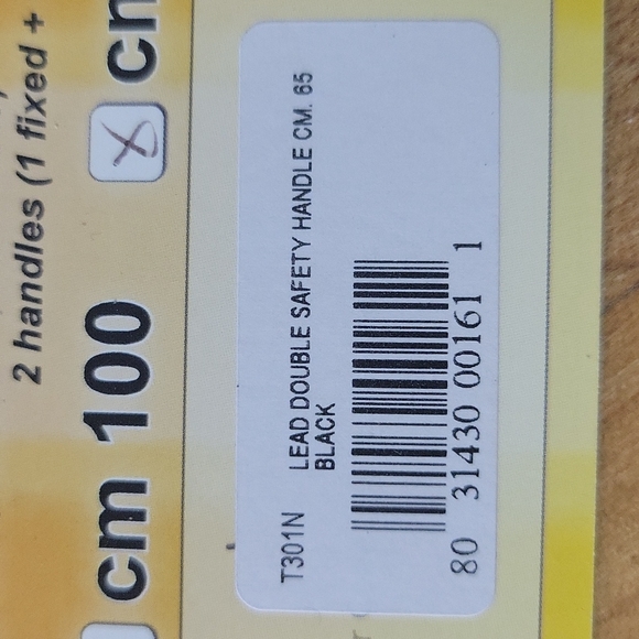 Tre Ponti Black Double Handle Leash - Short 25" - Picture 2 of 3